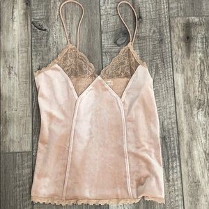 Velvet & Lace Nude Camisole, size M, NWT